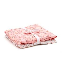 Bild på Kids Concept Muslinfilt Edvin 2-pack (Rosa och Vit)