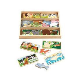 Bild på Melissa & Doug Träpussel med 16 djur i deras miljöer