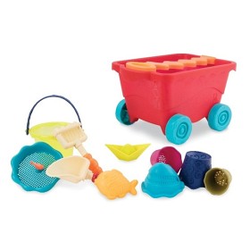 Bild på B.Toys Wavy-Wagon Dragvagn med sandleksaker (Röd)