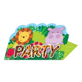 Bild på Jungle Animals - Inbjudningskort 8-pack