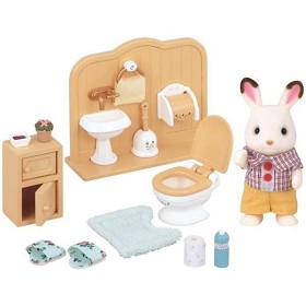Bild på Sylvanian Families - Chokladkanin bror med badrumset