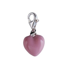Bild på Berlock "Hjärta Rosa Emalj" Från Sagosmycken, Äkta Silver