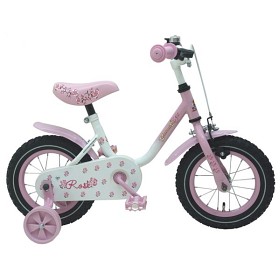 Bild på Volare, Barncykel med stödhjul - Rose 12" vit & ljusrosa
