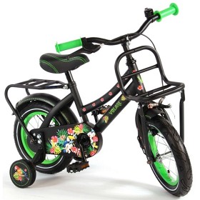 Bild på Volare, Barncykel med stödhjul -Tropical 12" svart & grön