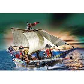 Bild på Playmobil Pirates - Rödrockarnas Kanonskepp 5140