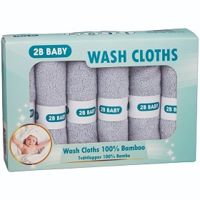 Bild på 2B Baby Tvättlappar Bambu 6-pack (Grå)