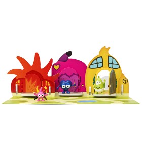 Bild på Babblarna Hus + figurer (D-familjen)