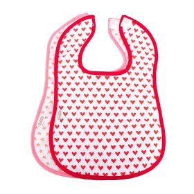 Bild på Bambino Haklapp mjuk 2-p (Röd och Rosa)