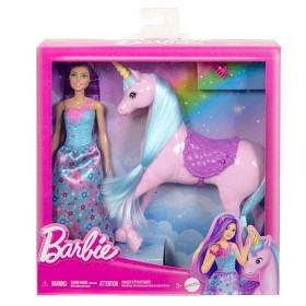 Bild på Barbie-docka och enhörning