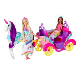 Bild på Barbie Dreamtopia Enhörning med vagn & Prinsessor