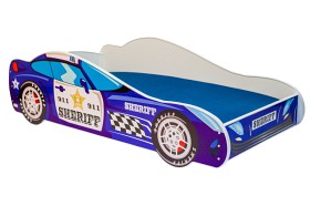 Bild på Kobi Barnsäng Car med Madrass Sheriff 140 x 70 cm