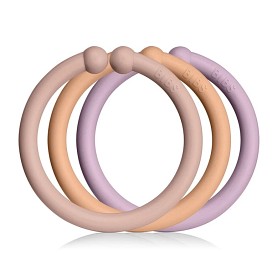 Bild på BIBS Barnvagnsringar 12-pack (Blush/Peach/Dusky Lilac)