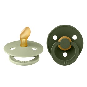 Bild på BIBS Colour 2-pack Latex Napp 0-6 mån Anatomisk (Sage/Hunter Green)