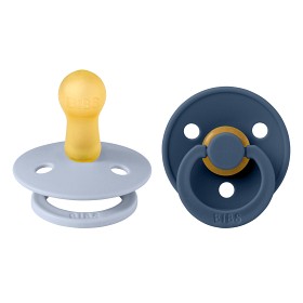 Bild på BIBS Colour 2-pack Latex Napp 6-18 mån (Dusty Blue/Steel Blue)