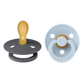 Bild på BIBS Colour 2-pack Latex Napp 6-18 mån (Iron/Baby Blue)