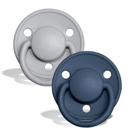 Bild på BIBS De Lux Latex Napp 2-pack 0-6m (Cloud/Steel Blue)