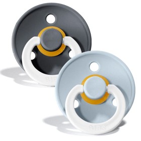 Bild på BIBS Nattnapp Colour 2-pack 6-18m (Iron/Baby Blue Night)