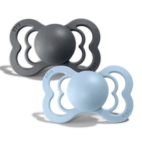 Bild på BIBS Supreme Latex Napp 2-pack 0-6m (Iron/Baby Blue)