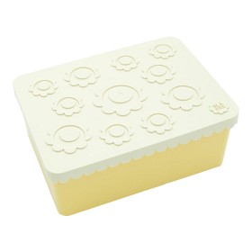Bild på BLAFRE Matlåda 3 fack Blomster (Beige/Ljusgul)