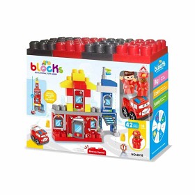 Bild på Byggklossar 42 delar (Brandstation)