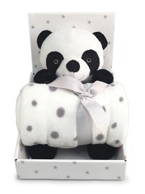 Bild på Fleecefilt och Gosedjur Panda