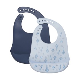 Bild på CeLaVi Haklapp Silikon 2-pack (Dark Denim)