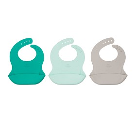 Bild på Copenhagen Colors Curious 3-pack Haklappar (Ljusgrå/Mint/Grön)