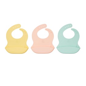Bild på Copenhagen Colors Curious 3-pack Haklappar (Ljusgul/Ljusrosa/Mint)