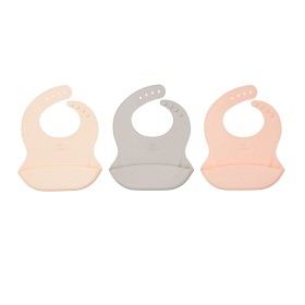 Bild på Copenhagen Colors Curious 3-pack Haklappar (Ljusrosa/Ljusgrå/Creme)