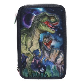 Bild på Dino World Trippelpennfodral med led (Galaxy)