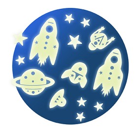 Bild på Djeco Självlysande Väggdekorationer (Mission Space)