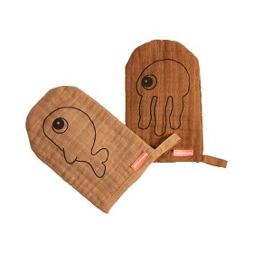 Bild på Done by Deer Sea Friends Tvättlappar 2-pack (Mustard)