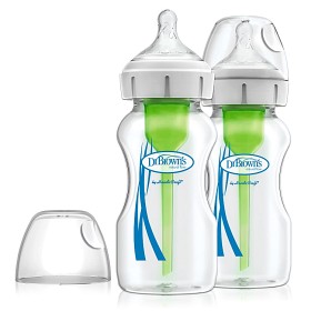 Bild på Dr Brown Wide Neck Options Nappflaska 270 ml 2-pack (Glas)