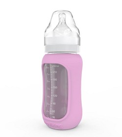 Bild på EcoViking Nappflaska Glas 240ml (Rosa)