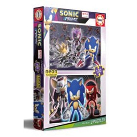 Bild på Educa Sonic Prime Neon Pussel  (2x100-bitar)