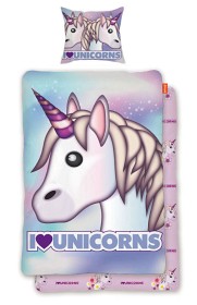 Bild på Emoji - Bäddset Unicorns 150x210 cm