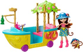 Bild på Enchantimals Junglewood Båt & Merit Monkey-docka