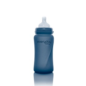 Bild på Everyday Baby Nappflaska Glas Värmeindikator 240 ml (Blå)