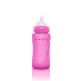 Bild på Everyday Baby Nappflaska Glas Värmeindikator 240 ml (Rosa)