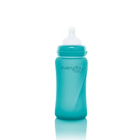 Bild på Everyday Baby Nappflaska Glas Värmeindikator 240 ml (Turkos)