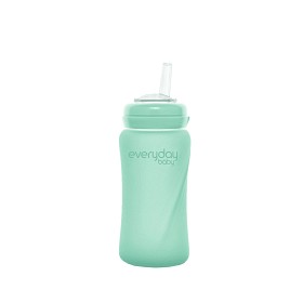 Bild på Everyday Baby Sugrörsflaska Glas Healthy + 240 ml (Mint Green)