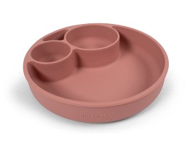 Bild på Filibabba Silikon Tallrik med fack (Rosa)