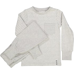 Bild på Geggamoja Classic Tvådelad Pyjamas (Ljusgrå Randig)
