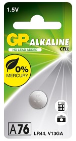 Bild på GP Knappcellsbatteri 1,5V LR44/A76 (1-pack)