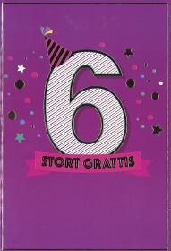 Bild på Gratulationskort 6 år neutral