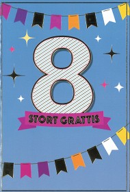 Bild på Gratulationskort 8 år neutral