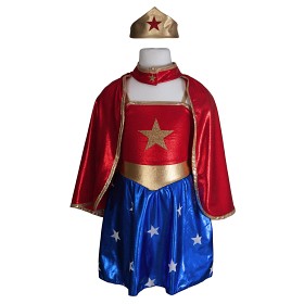 Bild på Great Pretenders Set med klänning, cape och krona (Superhero Girl)
