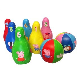 Bild på Greta Gris Mjukt Bowlingset