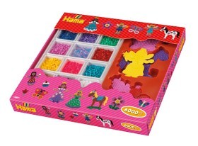 Bild på Hama Midi - Presentbox med 6000 pärlor och pärlplattor (Rosa)
