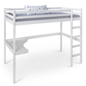 Bild på Homestyle Hög Loftsäng med Skrivbord 90x200 cm (Vit)